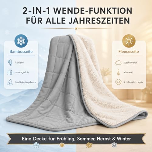 Lionsnooze Gewichtsdecke 2-in-1 – Bambus & Fleece