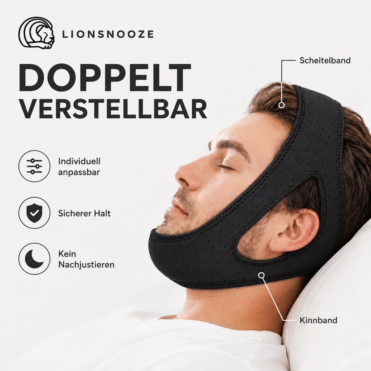 Lionsnooze Schnarchmaske – Anti-Schnarch-Kinnriemen