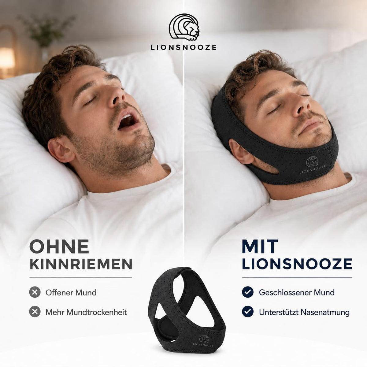 Lionsnooze Schnarchmaske – Anti-Schnarch-Kinnriemen