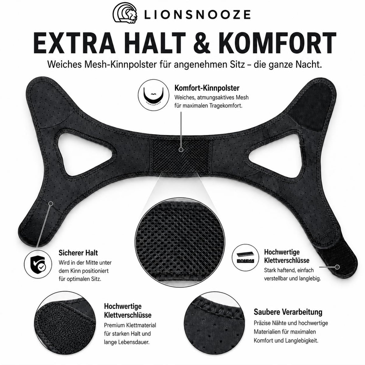 Lionsnooze Schnarchmaske – Anti-Schnarch-Kinnriemen
